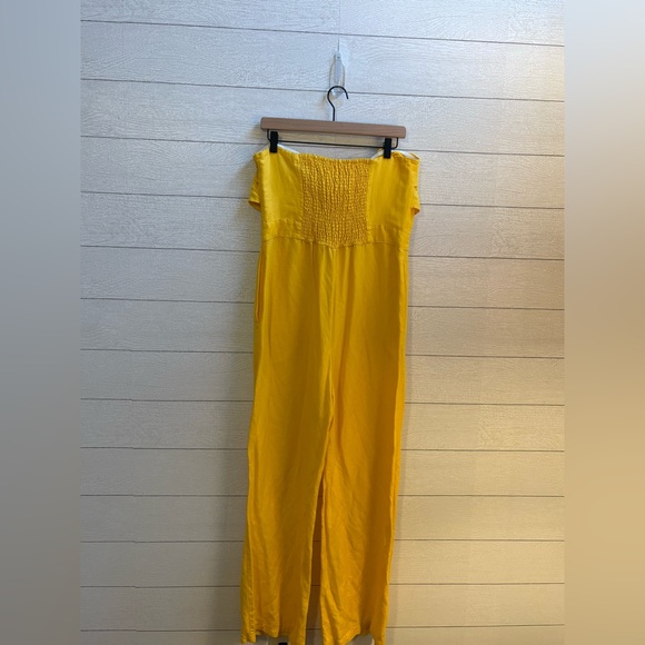Derek Lam Collective Yellow Strapless Linen Jumpsuit – EU 48 / US 12 (Large) - Picture 10 of 14